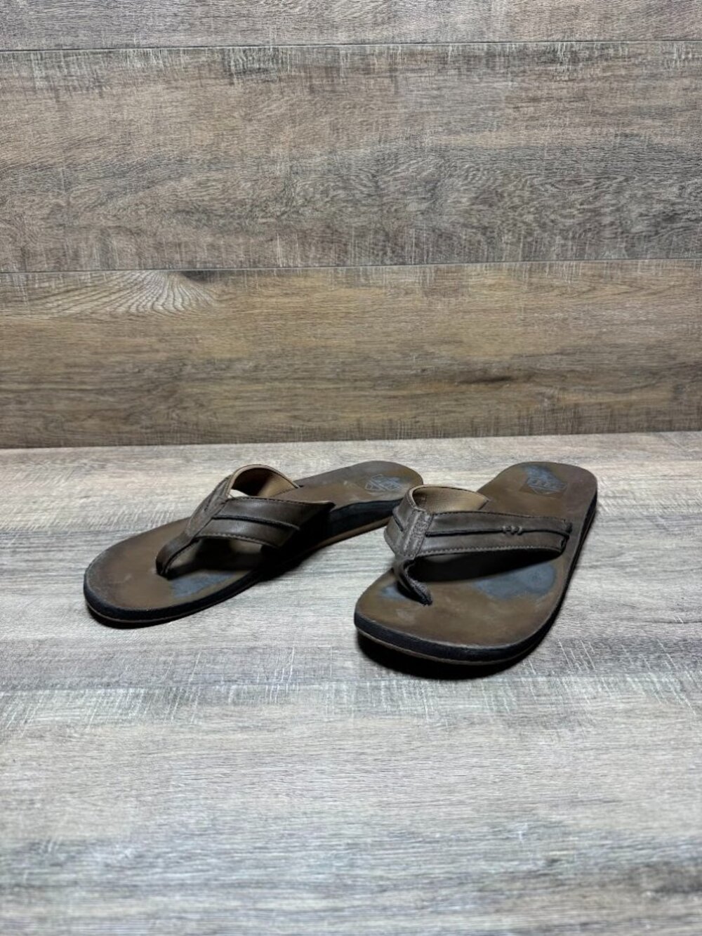 Reef Cushion Phantom Brown Leather Thong Sandal Men's Size 12